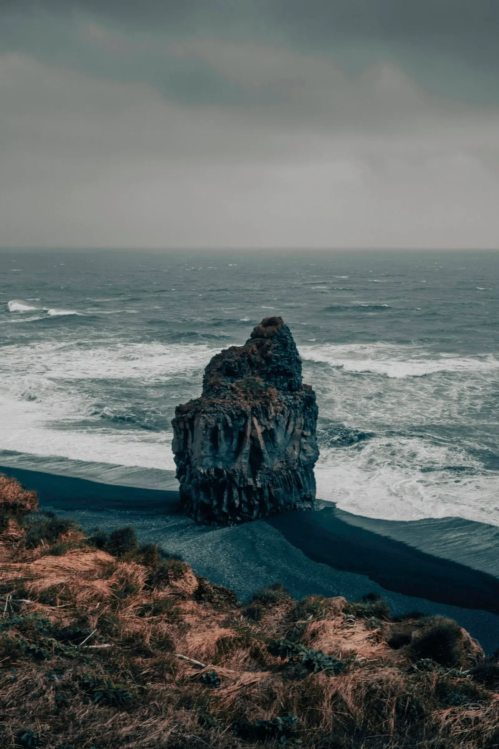 Icelandic cliffs above a stormy sea